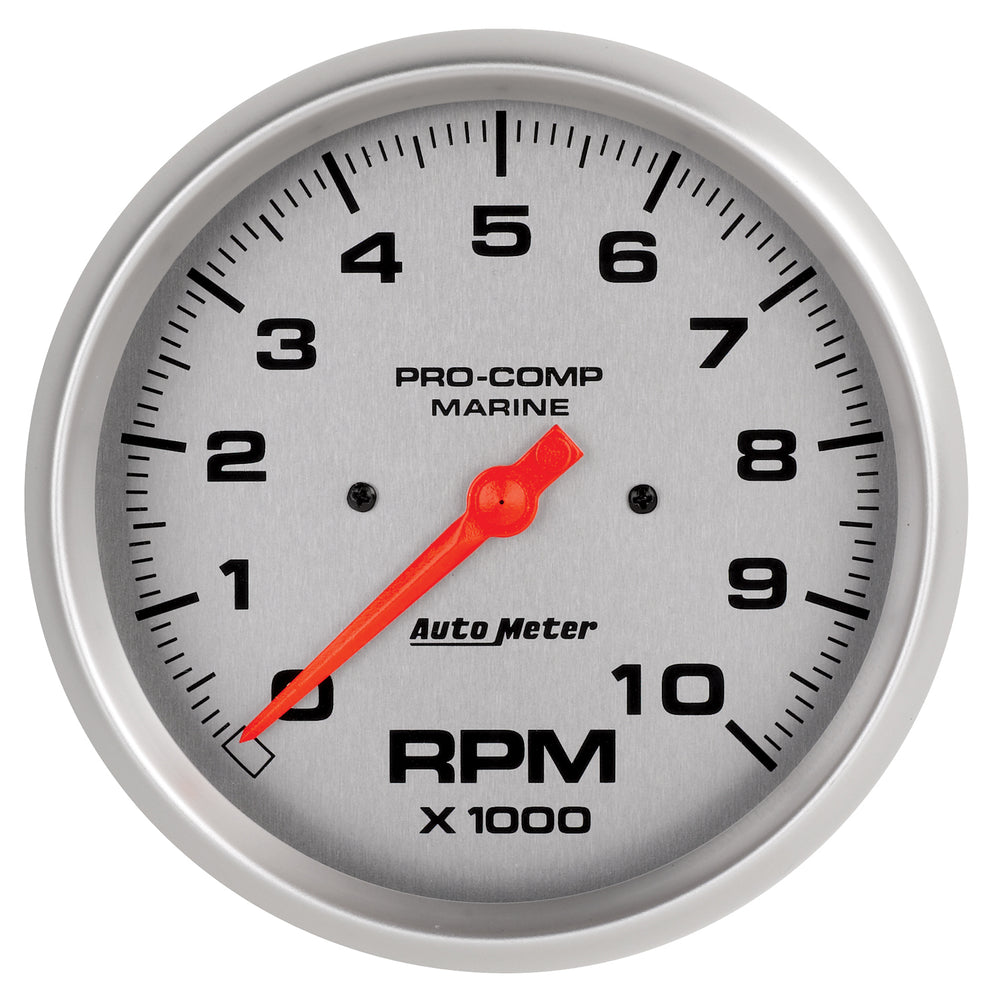 AutoMeter 5" IN-Dash Tachometer, 0-10,000 RPM, Marine Silver Ultra-Lite