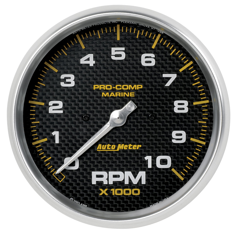 AutoMeter 5" IN-Dash Tachometer, 0-10,000 RPM, Marine Carbon Fiber