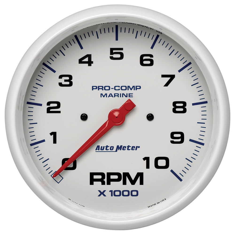 AutoMeter 5" IN-Dash Tachometer, 0-10,000 RPM, Marine White