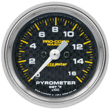 GAUGE, PYROMETER, 2 1/16", 0-1,600?F, MARINE CARBON FIBER