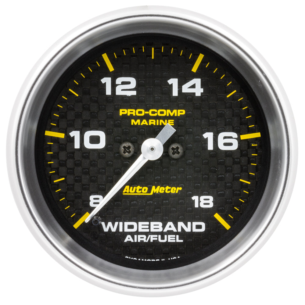AutoMeter Gauge, Air/Fuel Ratio-Wideband, Analog, 2 5/8", 8:1-18:1, Stpr Mtr, Marine CF