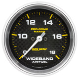 GAUGE, AIR/FUEL RATIO-WIDEBAND, ANALOG, 2 5/8", 8:1-18:1, STPR MTR, MARINE CF