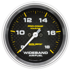 AutoMeter Gauge, Air/Fuel Ratio-Wideband, Analog, 2 5/8", 8:1-18:1, Stpr Mtr, Marine CF
