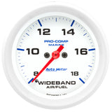 2-5/8" WIDEBAND AIR/FUEL RATIO, ANALOG, 8:1-18:1 AFR, MARINE WHITE