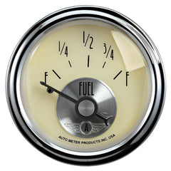 AutoMeter 2-1/16" Fuel Level, 0-90 Ohm, Prestige Ant Ivory