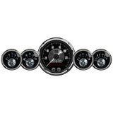 5 PC. GAUGE KIT, 3-3/8" & 2-1/16", GPS SPEEDO W/LCD ODO, PRESTIGE BLACK DIAMOND