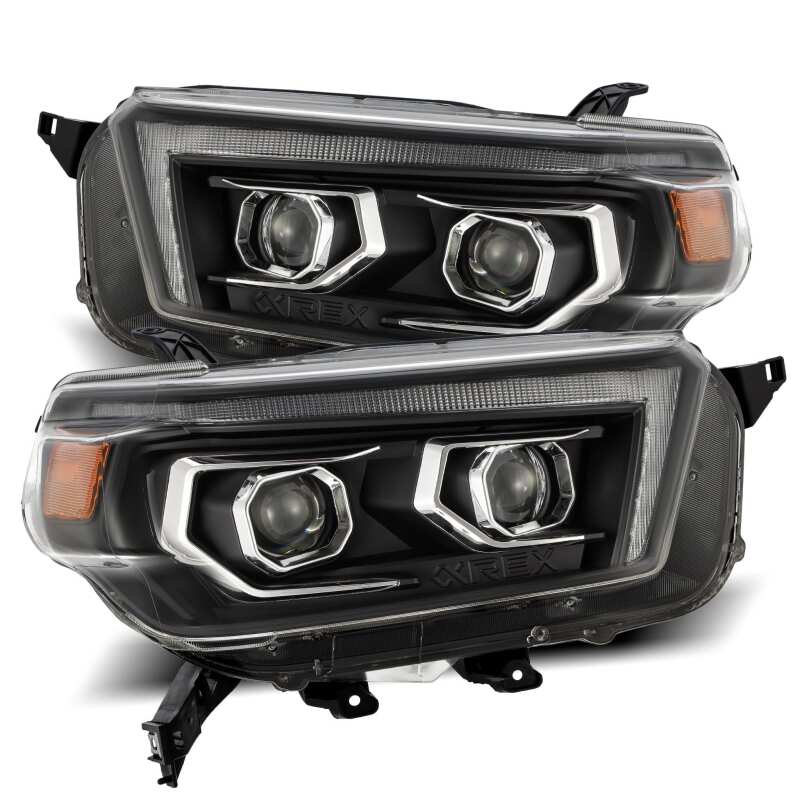 AlphaRex Phares à projecteur PRO-Series style Plank avec clignotant séquentiel/feux de jour 10-13 Toyota 4Runner - noir