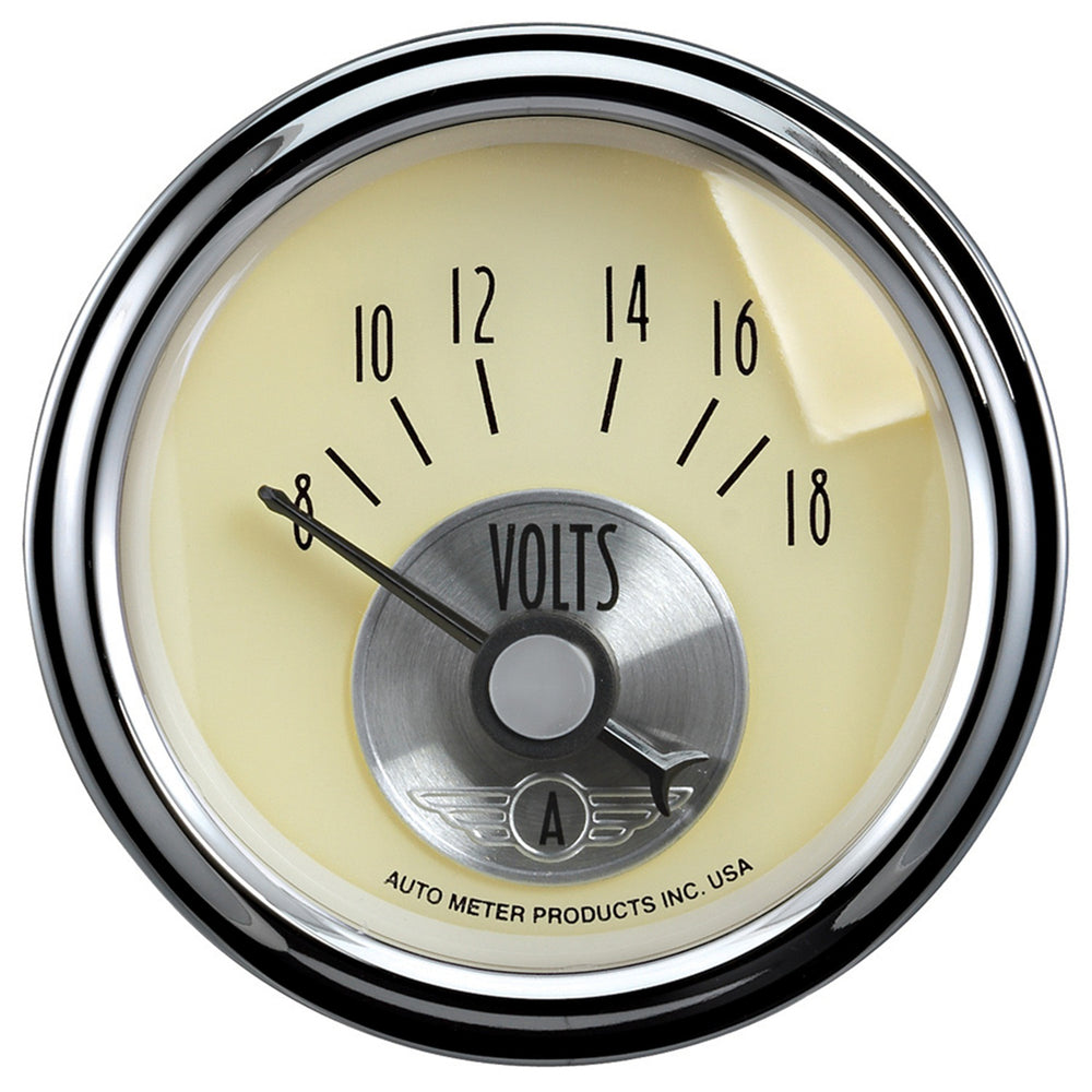 AutoMeter 2-1/16" Voltmeter, 8-18V, Prestige Antique Ivory