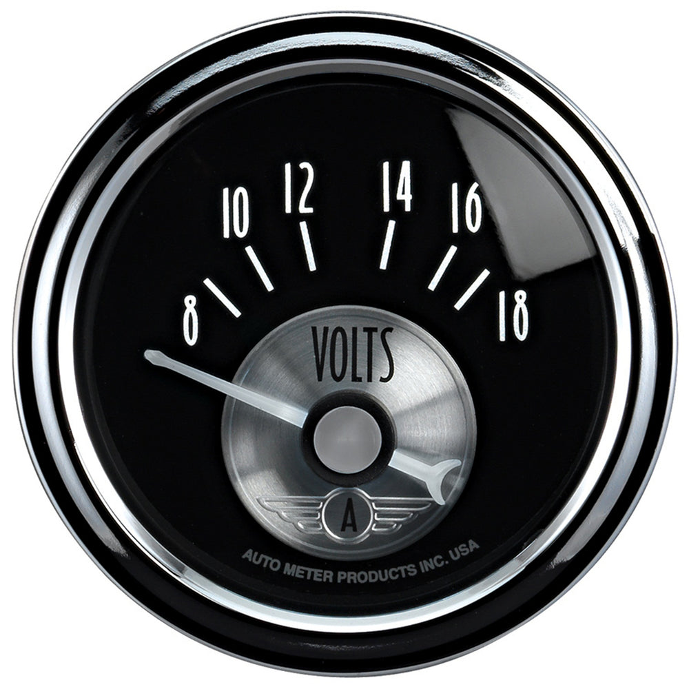 AutoMeter 2-1/16" Voltmeter, 8-18V, Prestige Black Diamond