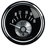 2-1/16" VOLTMETER, 8-18V, PRESTIGE BLACK DIAMOND