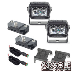 Oracle Universal A-Pillar Hood Mount Brackets w/ VEGA Series 2 Spotlights