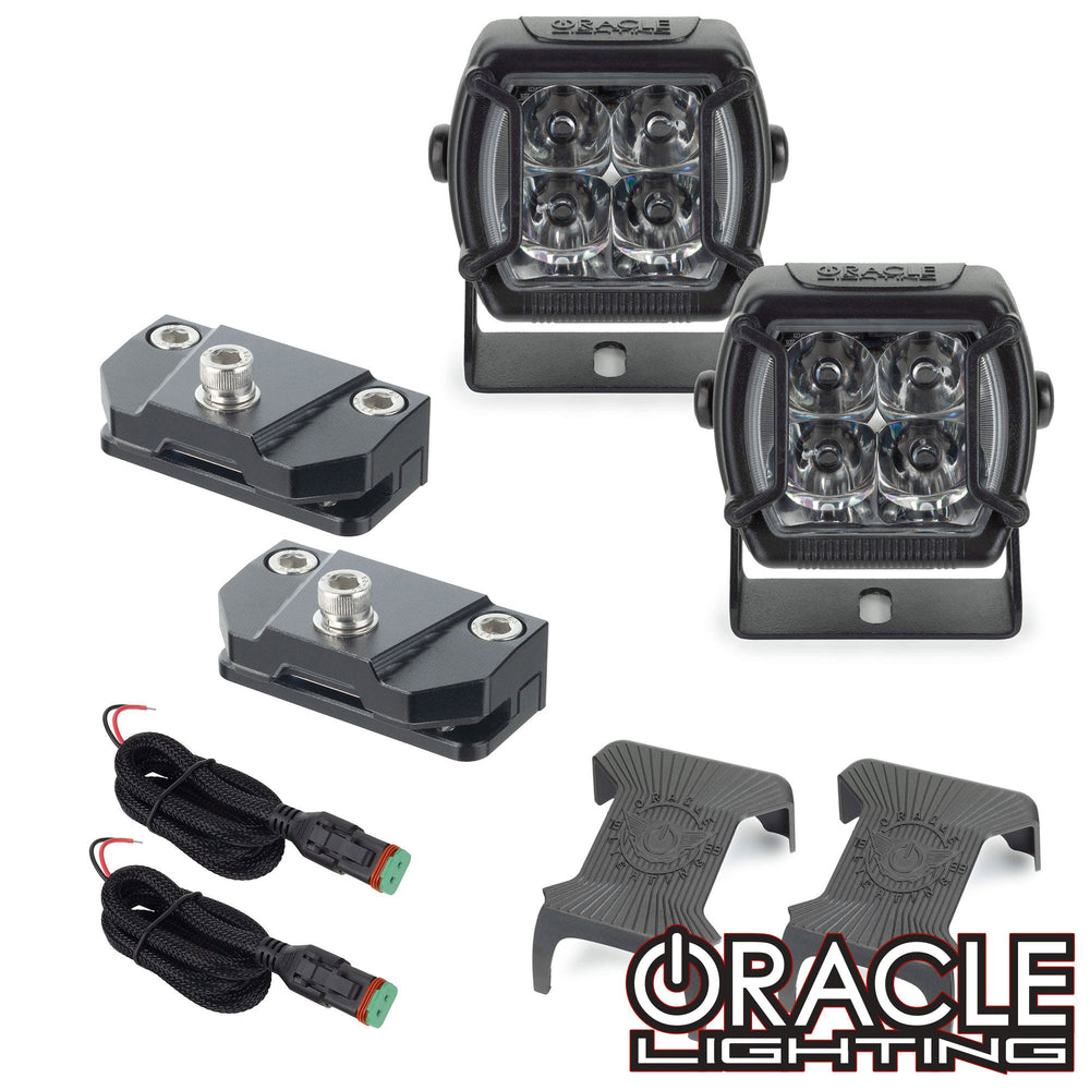 Oracle Universal A-Pillar Hood Mount Brackets w/ VEGA Series 4 Spotlights