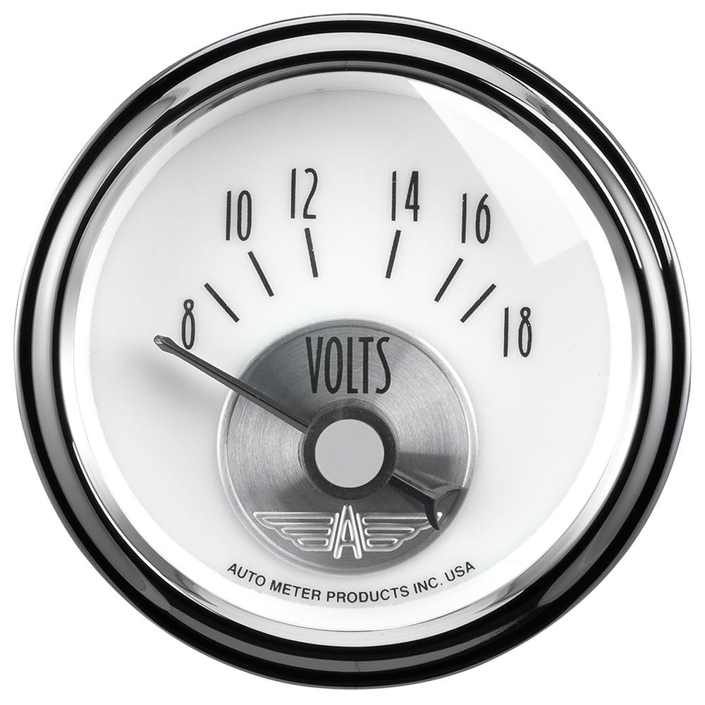 AutoMeter 2-1/16" Voltmeter, 8-18V, Prestige Pearl