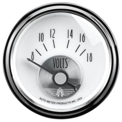 AutoMeter 2-1/16" Voltmeter, 8-18V, Prestige Pearl