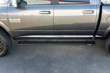 Raptor 2009-2018 Ram 1500/2010+ Ram 2500/3500 Crew Cab 6.5In Sawtooth Slide Track Running Boards Black Txt Alum