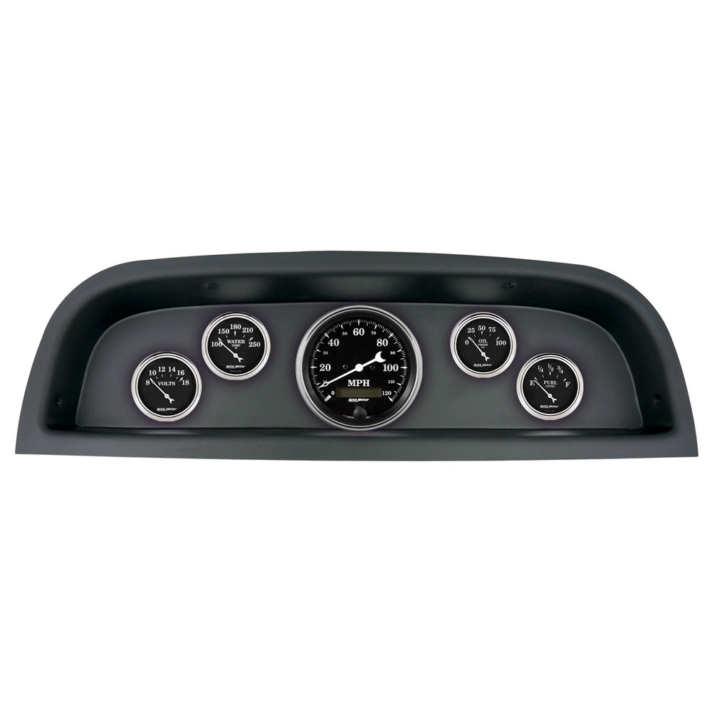 AutoMeter 5 Gauge Direct-Fit Dash Kit, Chevrolet Truck 60-63, Old Tyme Black
