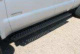Raptor 1999-2016 F250/F350 Super Duty Crew 6.5 In Sawtooth Slide Track Running Boards Black Textured Aluminum