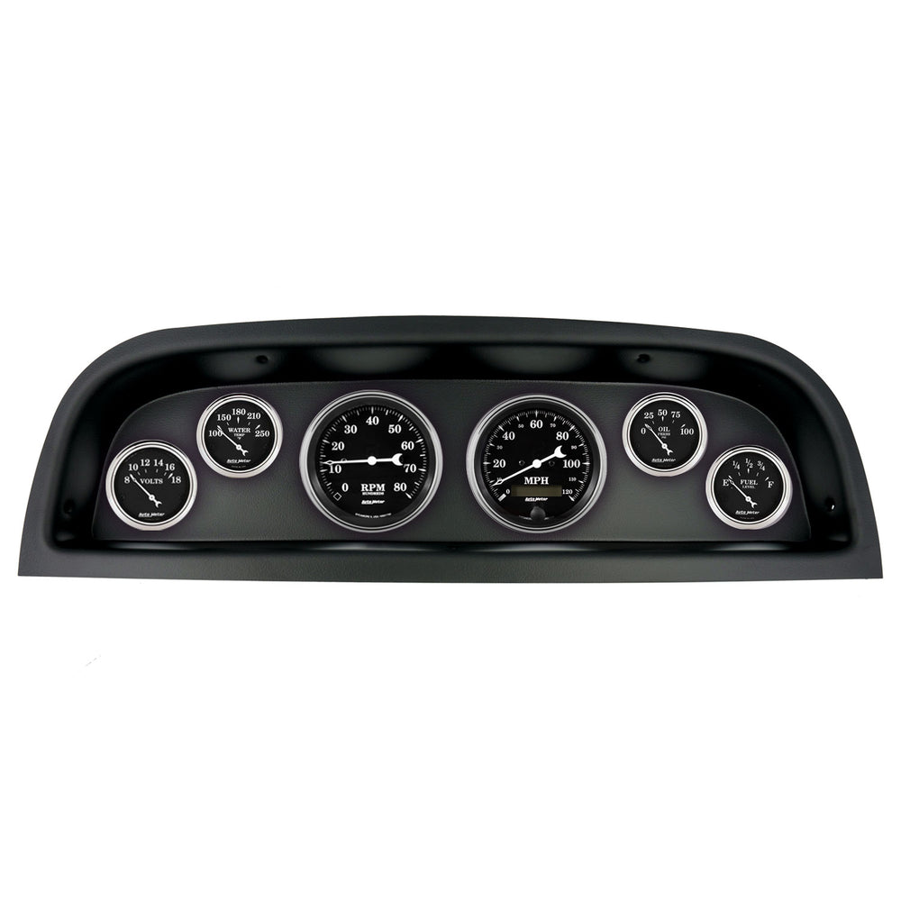 AutoMeter 6 Gauge Direct-Fit Dash Kit, Chevrolet Truck 60-63, Old Tyme Black