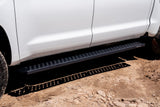 Raptor 2007-2021 Tundra Crewmax Cab 6.5In Sawtooth Slide Track Running Boards Black Txt Alum