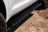 Raptor 2007-2021 Tundra Crewmax Cab 6.5In Sawtooth Slide Track Running Boards Black Txt Alum