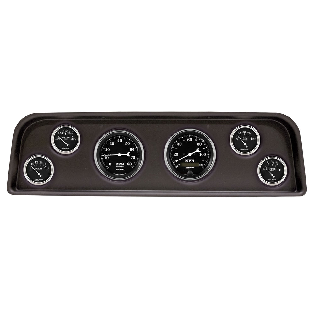 AutoMeter 6 Gauge Direct-Fit Dash Kit, GMC Truck 60-66, Old Tyme Black