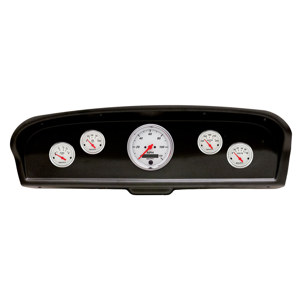 AutoMeter 5 Gauge Direct-Fit Dash Kit, Ford Truck 61-66, Arctic White (2105-03)