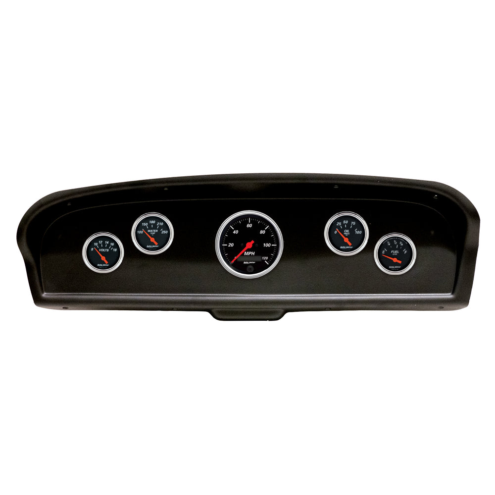 AutoMeter 5 Gauge Direct-Fit Dash Kit, Ford Truck 61-66, Designer Black (2105-06)