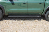 Raptor 2004-2021 Frontier Crew Cab 6.5In Sawtooth Slide Track Running Boards Black Txt Alum