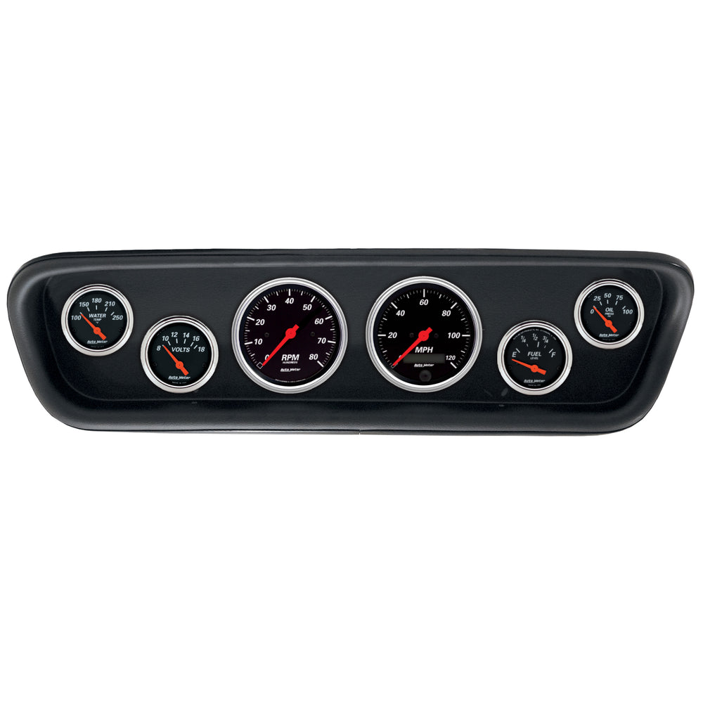 AutoMeter 6 Gauge Direct-Fit Dash Kit, Ford Mustang 64-65, Designer Black