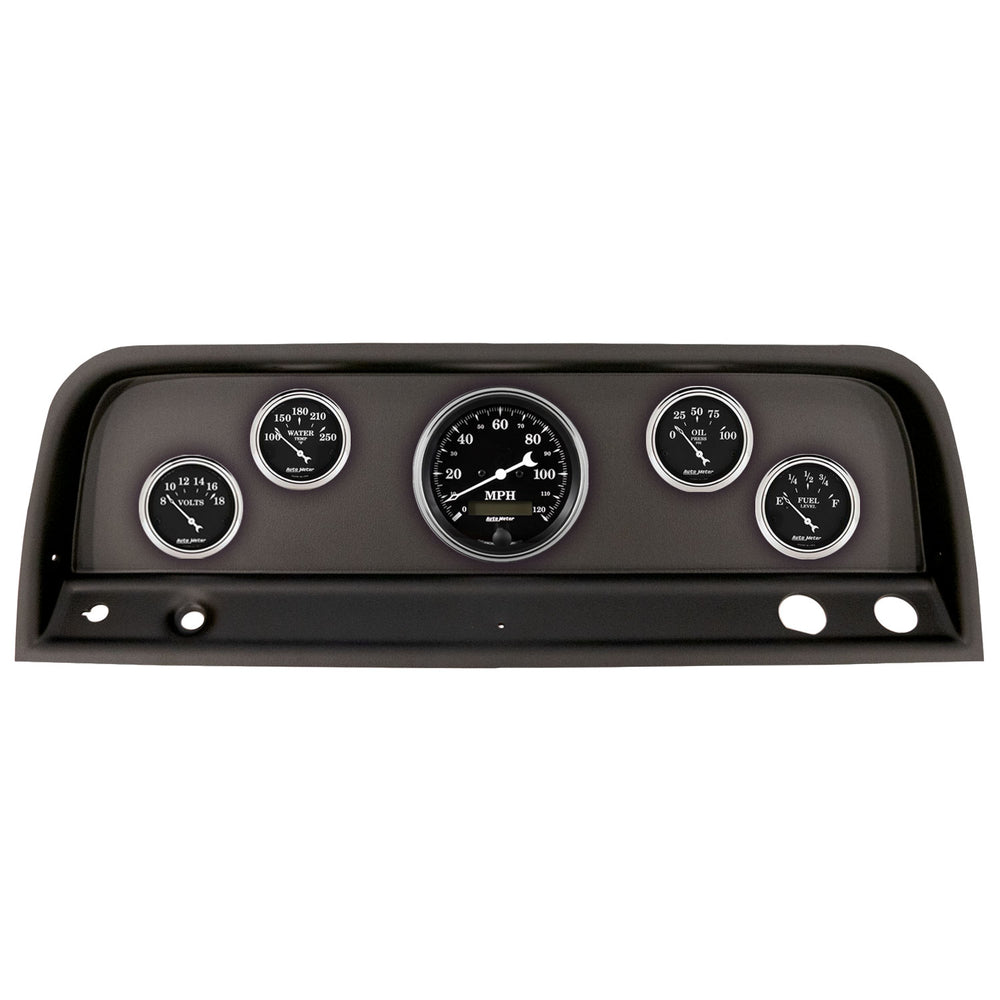 AutoMeter 5 Gauge Direct-Fit Dash Kit, Chevrolet Truck 64-66, Old Tyme Black