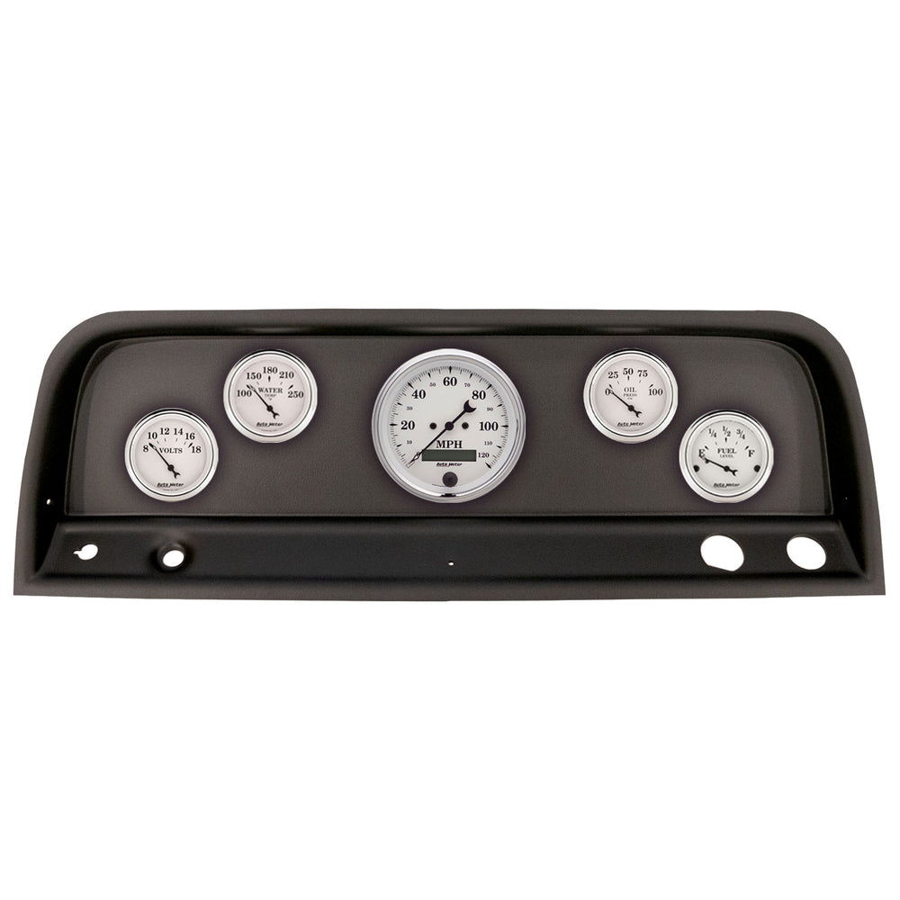 AutoMeter 5 Gauge Direct-Fit Dash Kit, Chevrolet Truck 64-66, Old Tyme White