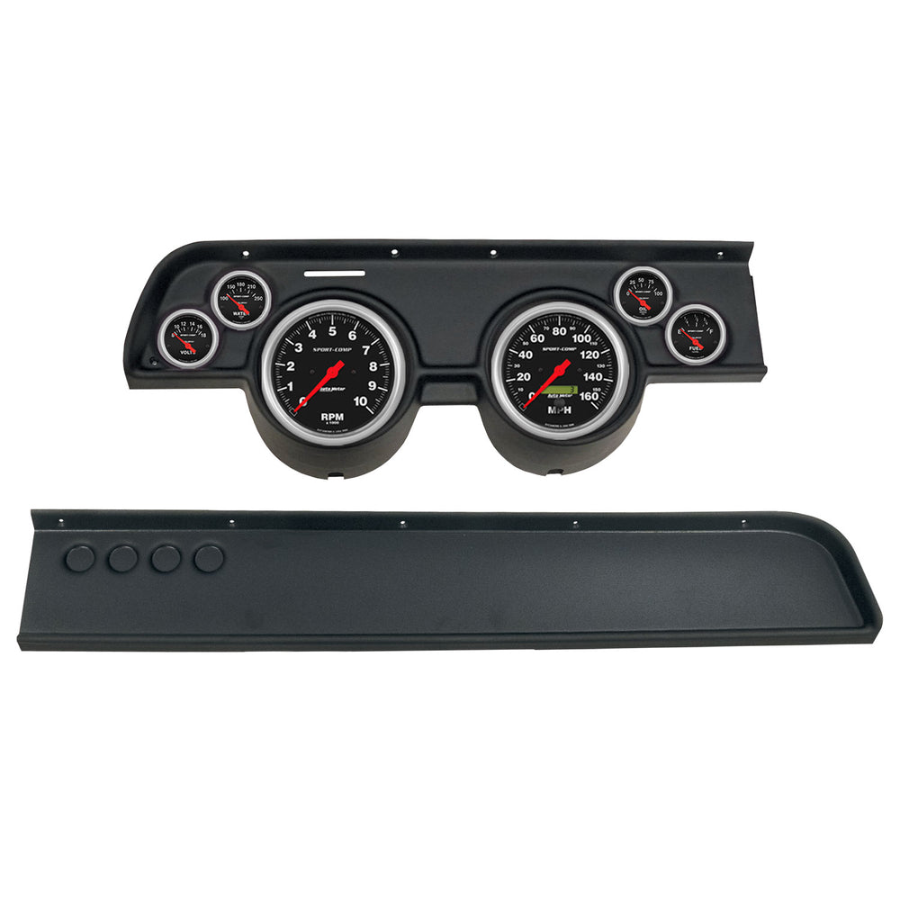 AutoMeter Gauge Kit, 6 PC, (5" X2, 2 1/16" X4), Merc Cougar NO AC 67-68, Sport-Comp