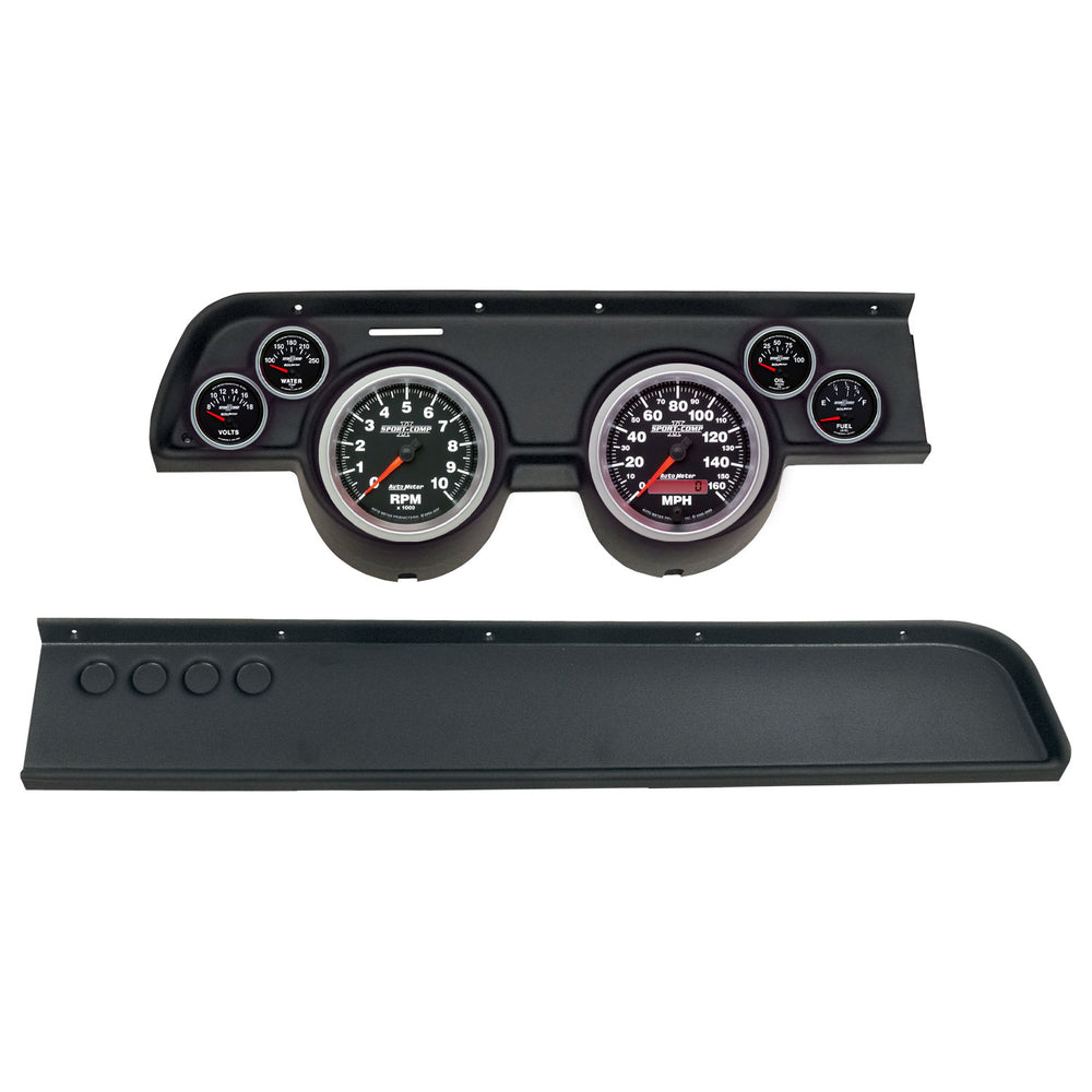 AutoMeter Gauge Kit, 6 PC, (5" X2, 2 1/16" X4), Merc Cougar NO AC 67-68, Sport-Comp II