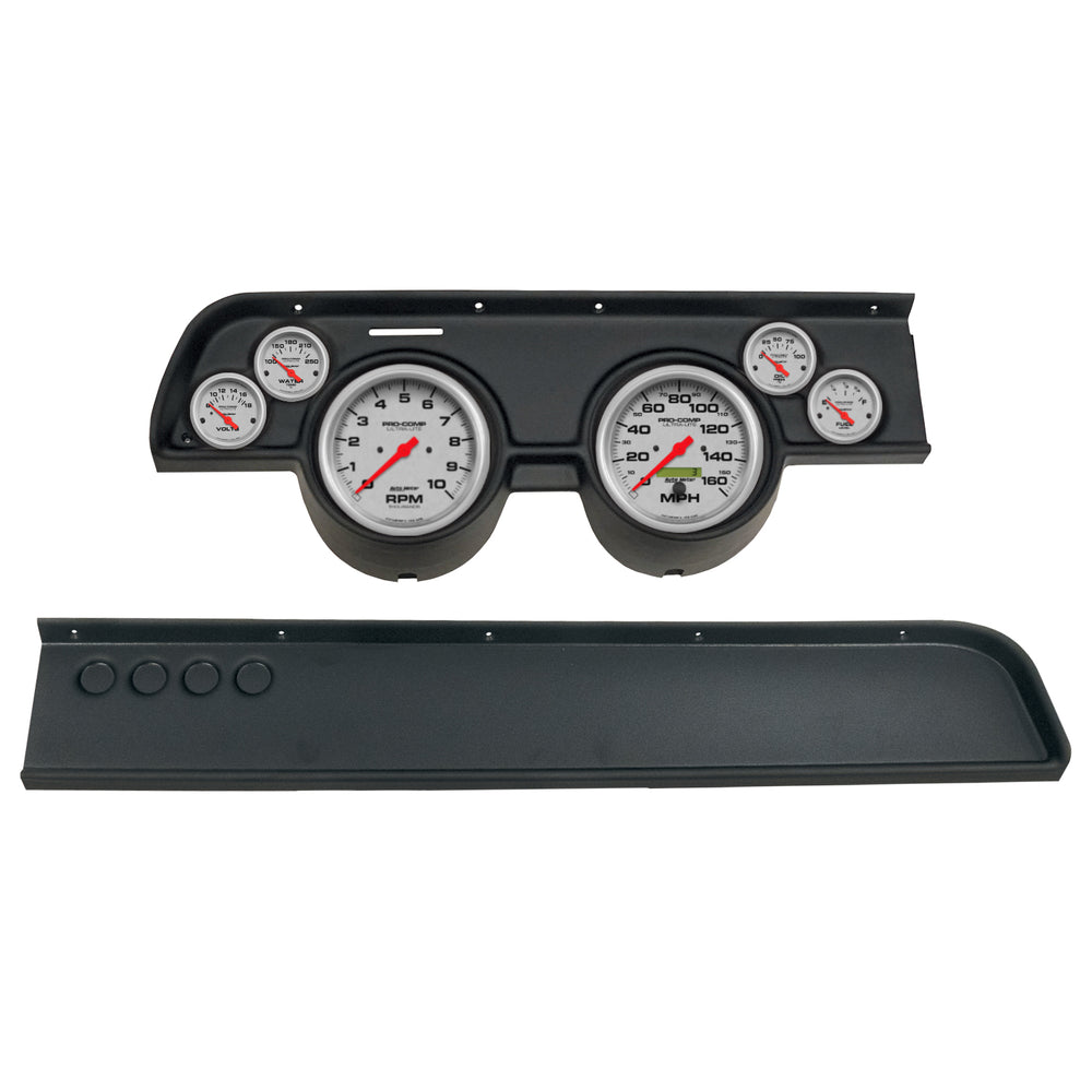 AutoMeter Gauge Kit, 6 PC, (5" X2, 2 1/16" X4), Merc Cougar NO AC 67-68, Ultra-Lite