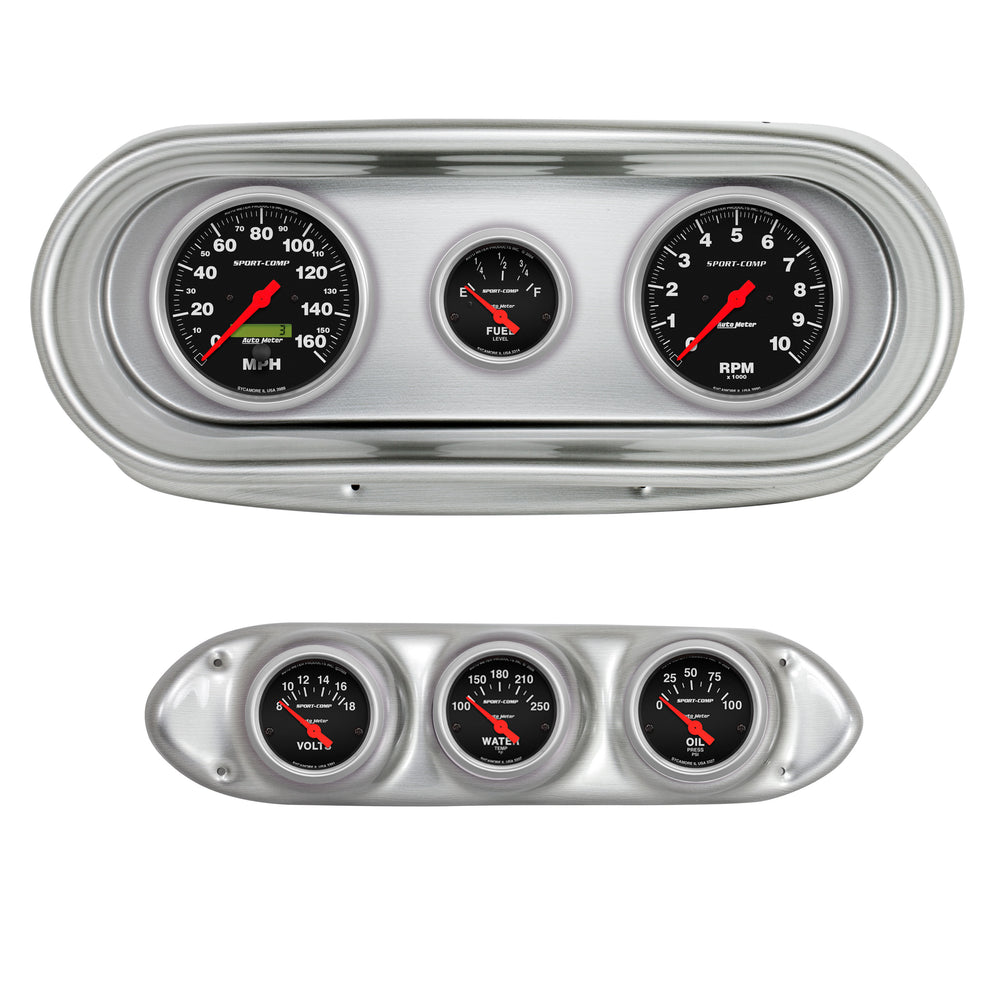 AutoMeter 6 Gauge Direct-Fit Dash Kit, Nova 62-65, Sport-Comp