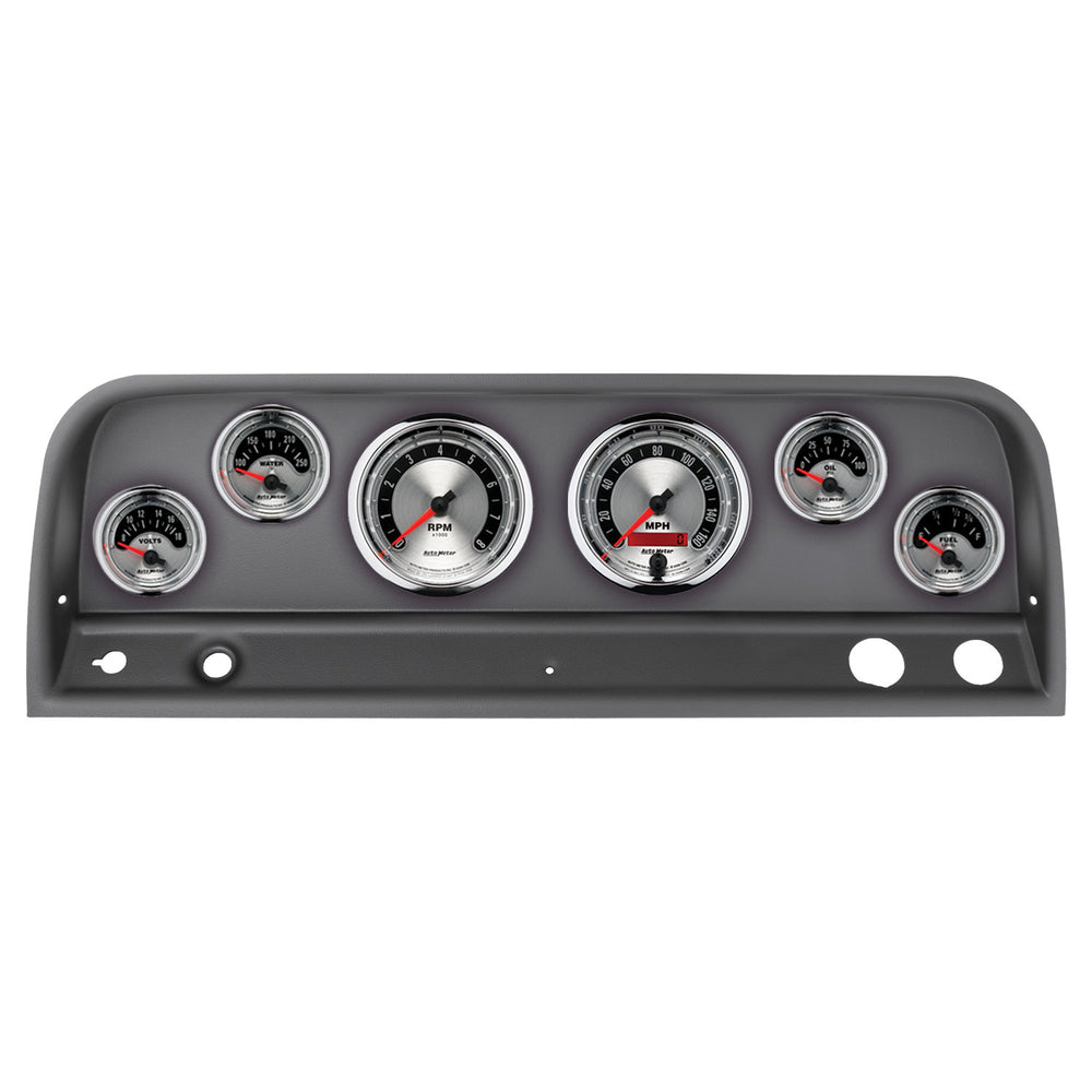 AutoMeter 6 Gauge Direct-Fit Dash Kit, Chevy Truck 64-66, American Muscle (2128-01)