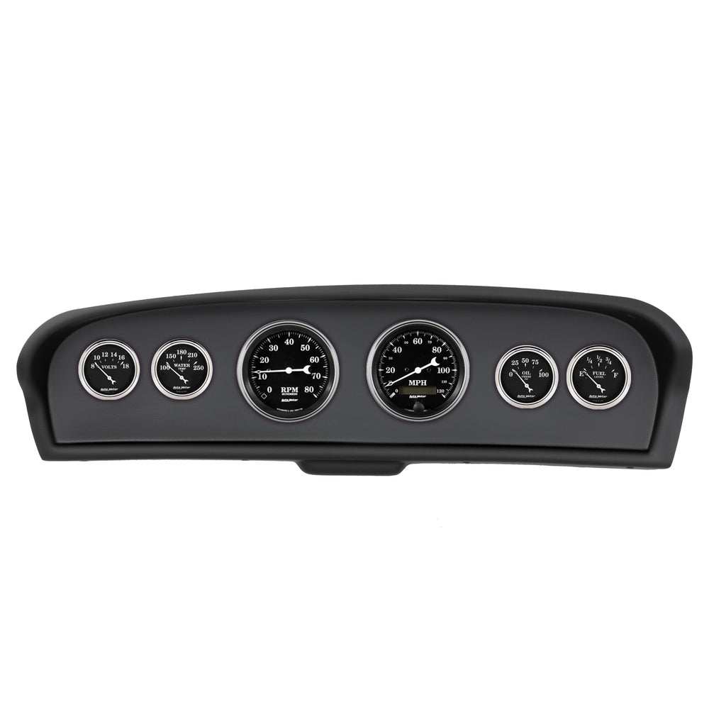 AutoMeter 6 Gauge Direct-Fit Dash Kit, Ford Truck 61-66, Old Tyme Black