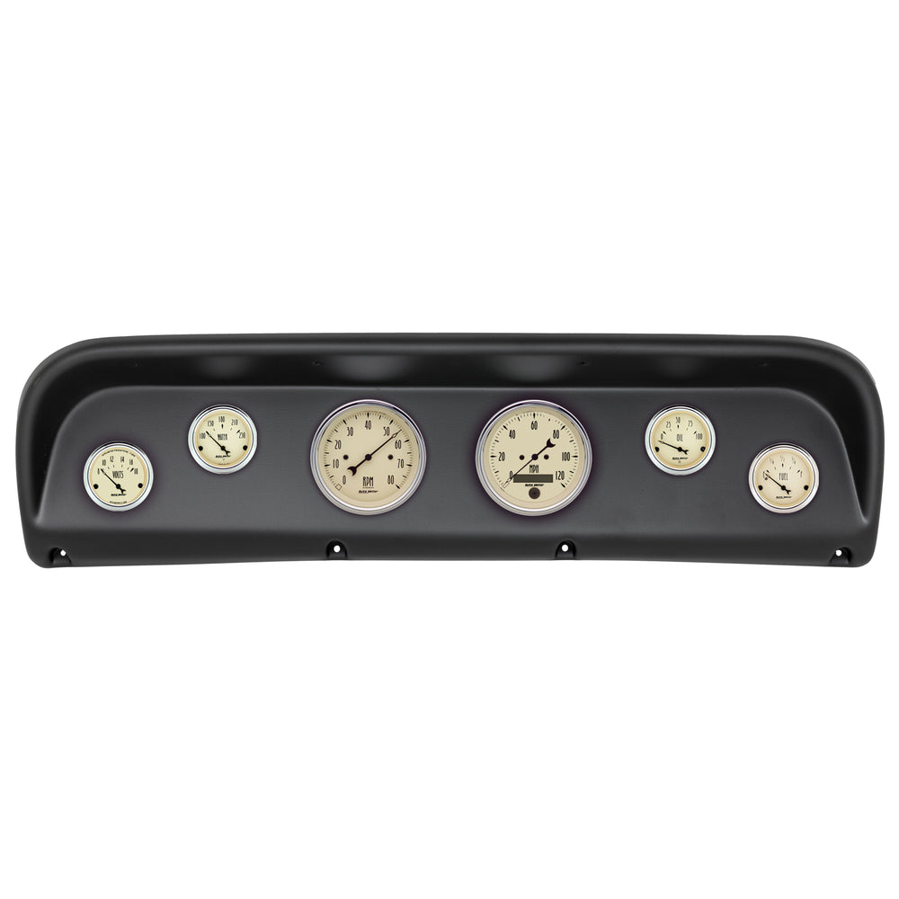 AutoMeter 6 Gauge Direct-Fit Dash Kit, Ford Truck 67-72, Antique Beige (2145-02)