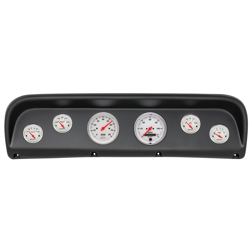 AutoMeter 6 Gauge Direct-Fit Dash Kit, Ford Truck 67-72, Arctic White (2145-03)