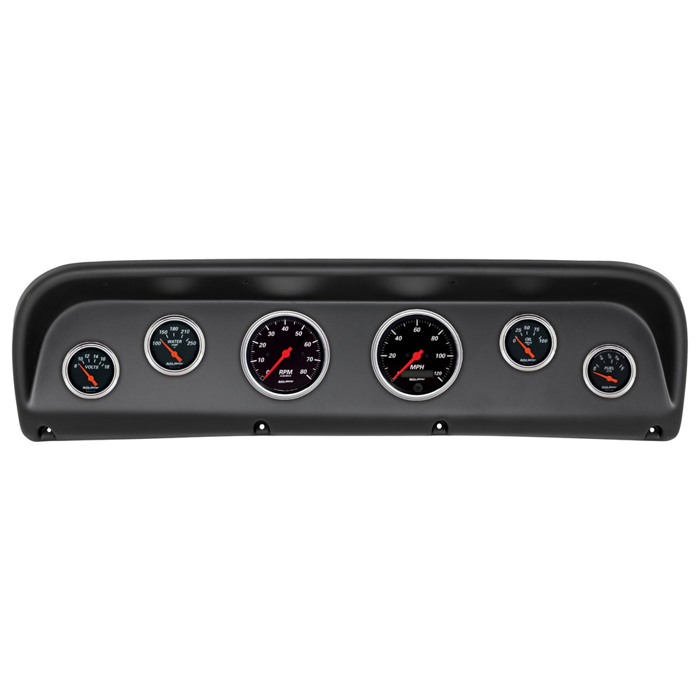 AutoMeter 6 Gauge Direct-Fit Dash Kit, Ford Truck 67-72, Designer Black (2145-06)