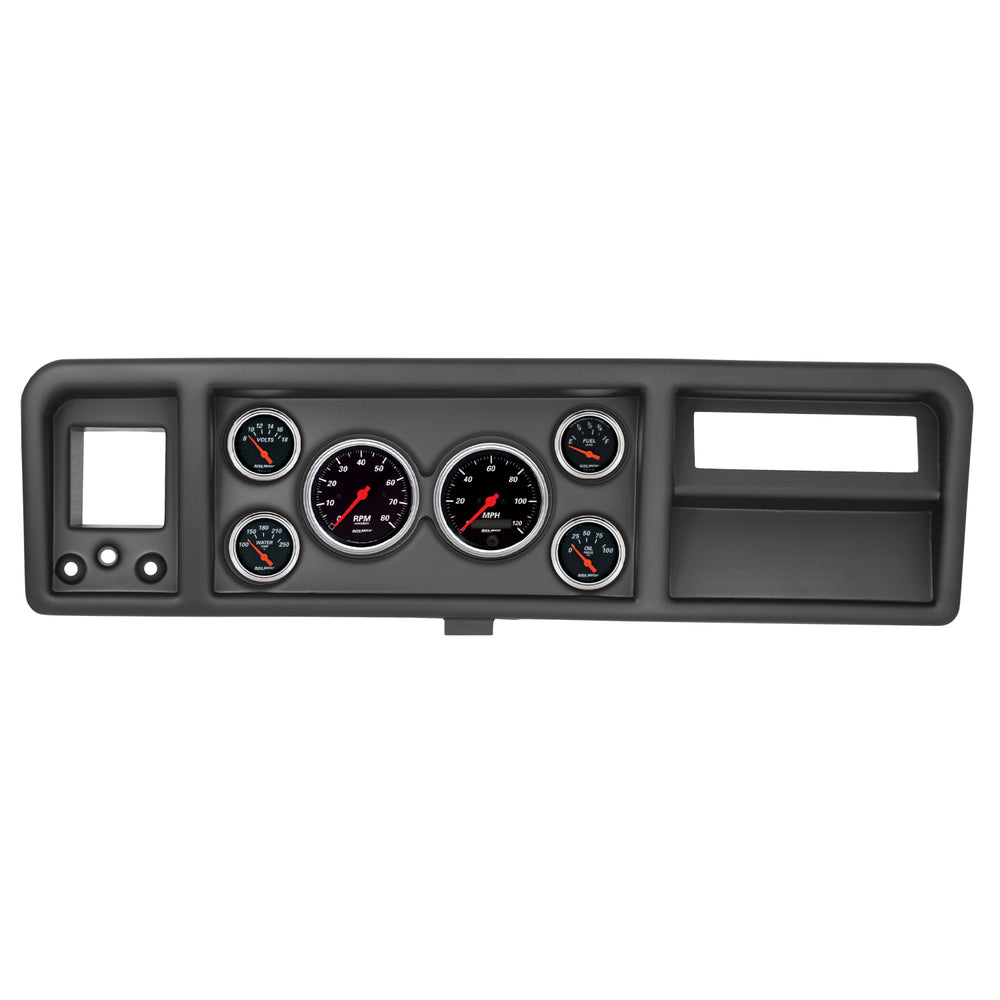 AutoMeter 6 Gauge Direct-Fit Dash Kit, Ford Truck 73-79, Designer Black (2146-06)