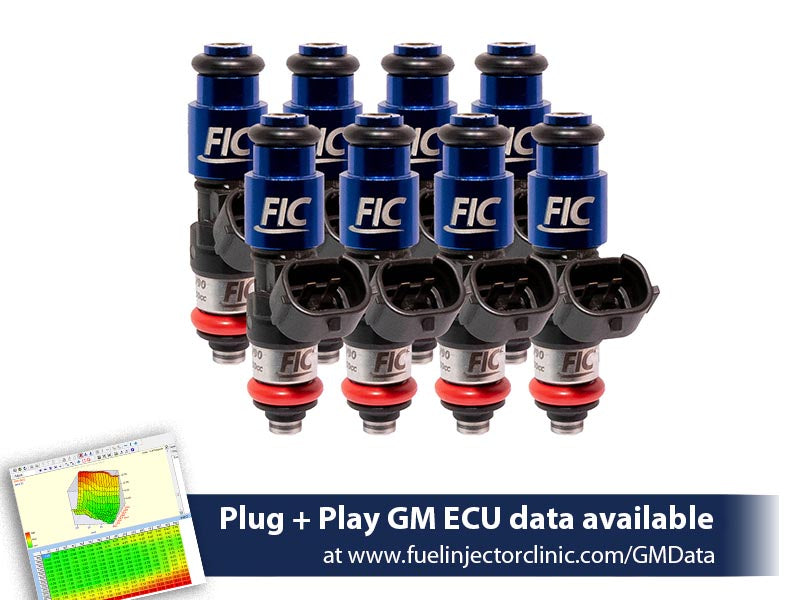 Jeu d'injecteurs de carburant FIC Injector Clinic de 2150 cc (240 lbs/h à une pression de carburant d'origine de 58 PSI) pour moteurs LS2 (Haute Impédance)
