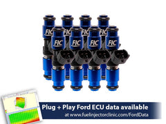 Ensemble d'injecteurs de carburant FIC Fuel Injector Clinic 2150cc (200 lbs/hr à 43,5 PSI de pression de carburant) pour Mustang GT (1987-2004) / Cobra (1993-1998) (Haute impédance)