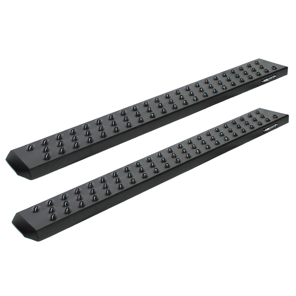 Raptor Series Sawtooth Running Boards Black Textured Aluminum - Part# 2103-0300BT — 2015-2026 Ford F-150; 2017-2026 Ford F-250 / F-350 Super Duty