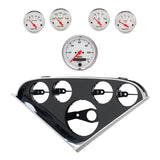 5 GAUGE DIRECT-FIT DASH KIT, CHEVY 55-56, ARTIC WHITE