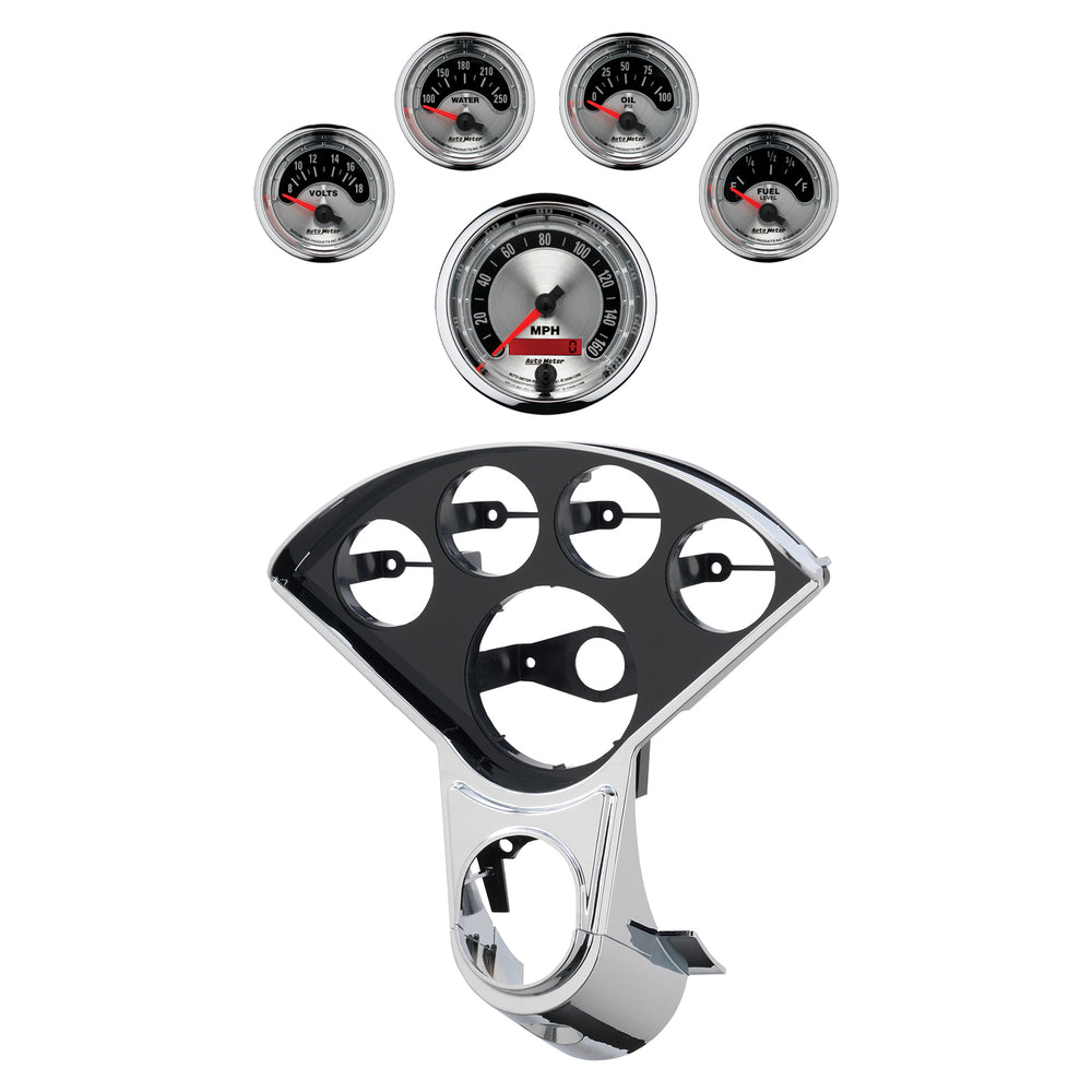 AutoMeter 5 Gauge Direct-Fit Dash Kit, Chevy Truck 55-59, American Muscle (2208-01)