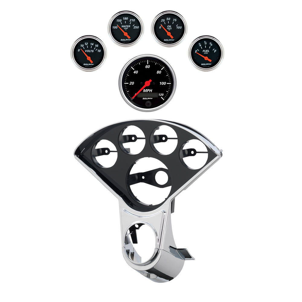AutoMeter 5 Gauge Direct-Fit Dash Kit, Chevy Truck 55-59, Designer Black