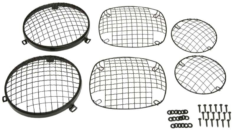 Kentrol Ensemble de grilles de protection en treillis métallique 6 pièces 76-86 Jeep CJ - noir thermolaqué