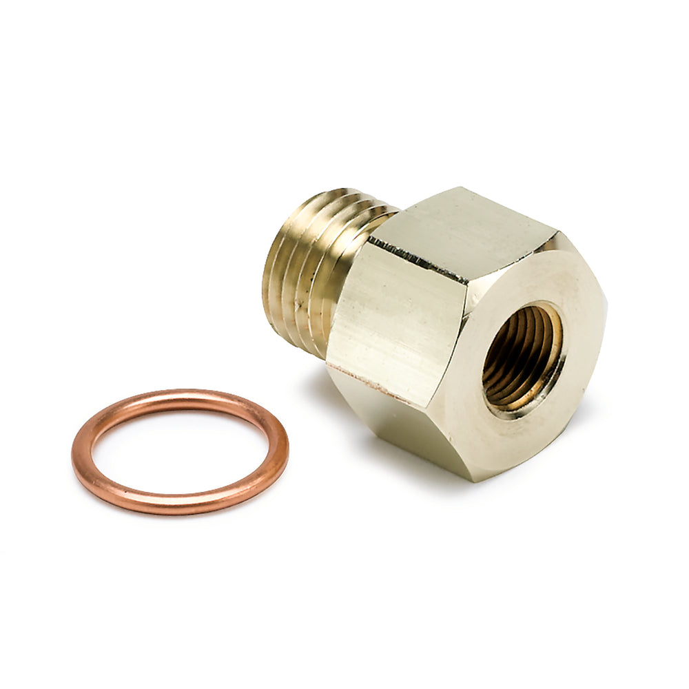 AutoMeter Fitting, Adapter, Metric, M14X1.5 Male to 1/8" Nptf Female, Brass