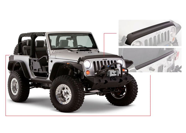 Bushwacker 0718 Wrangler Excludes Power DOME HOOD Trail Armor AND Tailgate